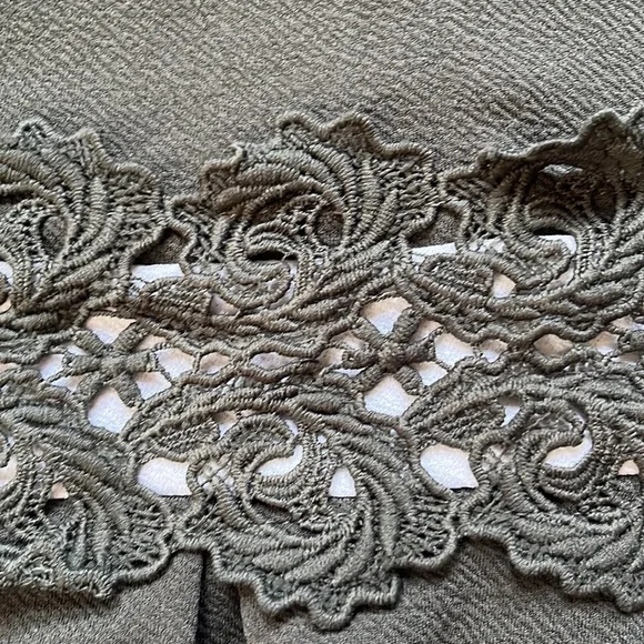 NWT Owin Army Green Floral 3/4 Sleeve Dress Size Large - Picture 10 of 10